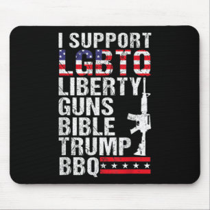 Liberty Guns Bible Trump Bbq  Mouse Pad