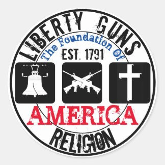 Liberty Guns Religion Round Sticker
