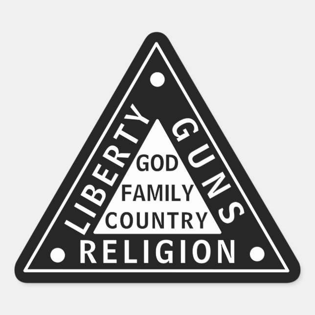 Liberty Guns Religion Triangle Stickers (Front)