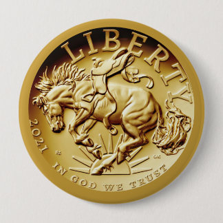 Liberty Horse Coin  Button