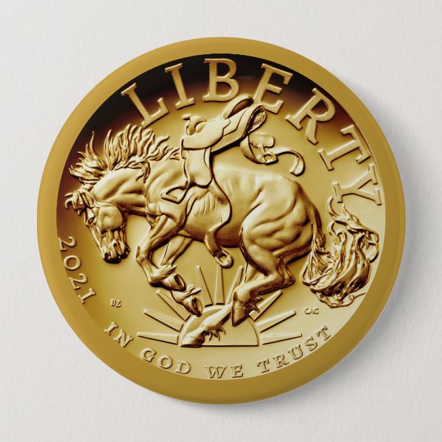Liberty Horse Coin  Button (Front)