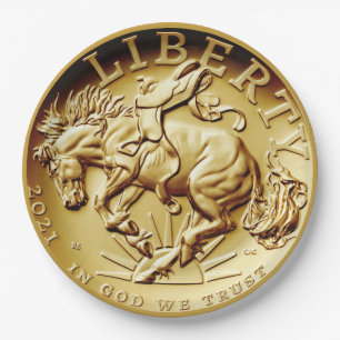 Liberty Horse Coin Paper Plates
