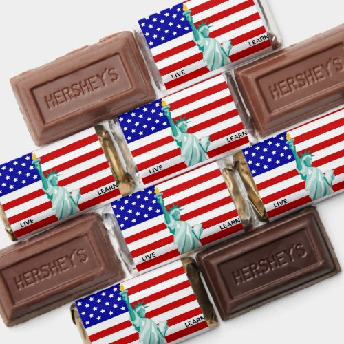 Liberty Image on American Flag Hersheys Miniature Hersheys Miniatures