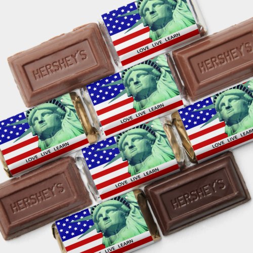 Liberty Image on American Flag Hersheys Miniatures