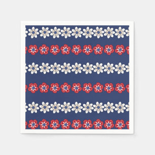 Liberty in Bloom: A Patriotic Floral Pattern Napkins