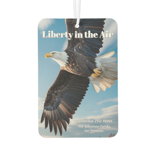 Liberty in the Air • 1776–2026 Eagle Keepsake Freshener (Back)