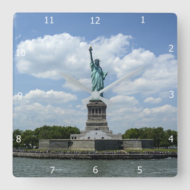 LIBERTY ISLAND SQUARE WALL CLOCK (Front)