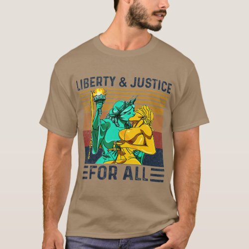 Liberty  Justice For All Lesbian Lgbt Pride T_Shirt