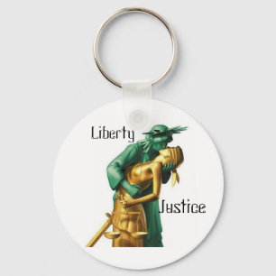 LIBERTY-JUSTICE-LESBIAN KEYCHAIN