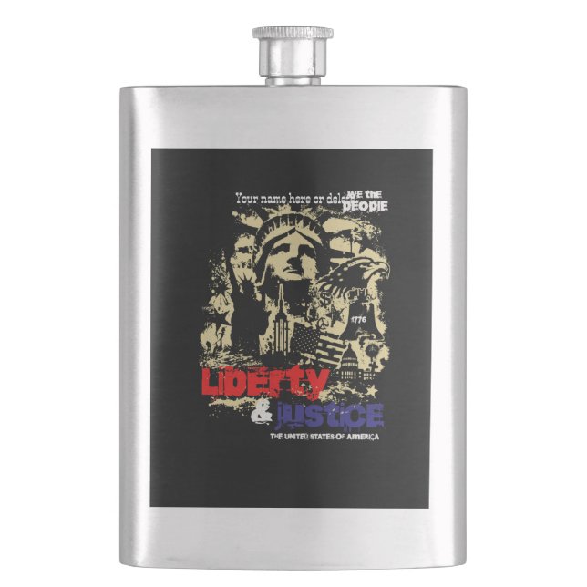 Liberty & Justice. Statue of Liberty, USA  Flask (Front)