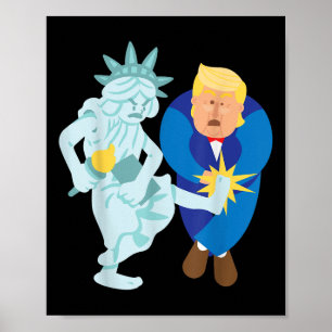 Liberty Kicks Trump 2020 Election Anti Donald Demo Poster