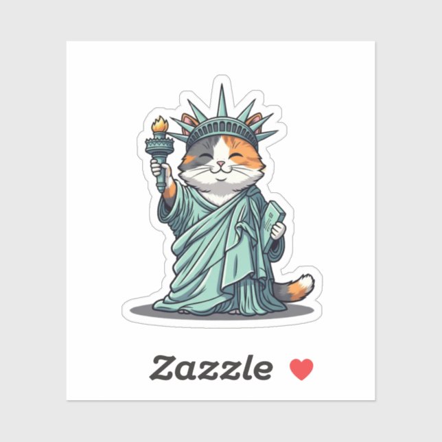 Liberty Kitty – Cat as Statue of Liberty Sticker (Sheet)