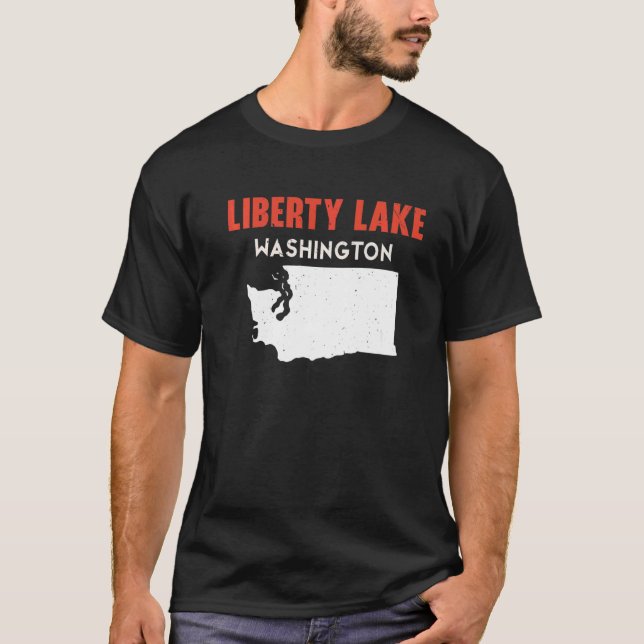 Liberty Lake Washington USA State America Travel W T-Shirt (Front)