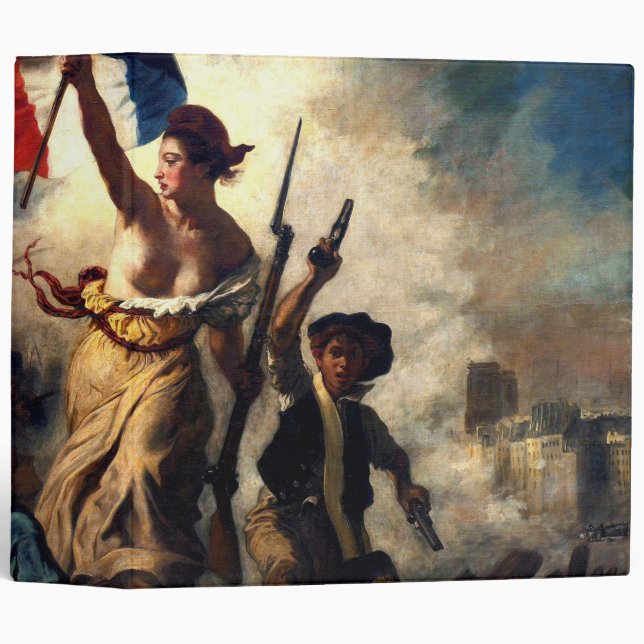 Liberty Leading the People, Eugene Delacroix 3 Ring Binder (Front/Spine)