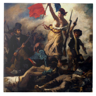 Liberty Leading the People, Eugene Delacroix Ceramic Tile