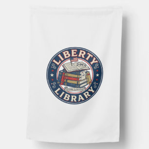 Liberty Library Patriotic Patriotic Library Readin House Flag