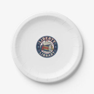 Liberty Library Patriotic Patriotic Library Readin Paper Plates