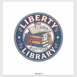 Liberty Library Patriotic Patriotic Library Readin Sticker