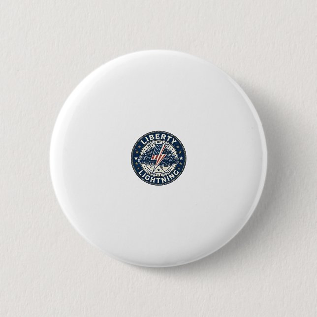 Liberty Lightning Patriotic Patriotic Storm Lightn Button (Front)