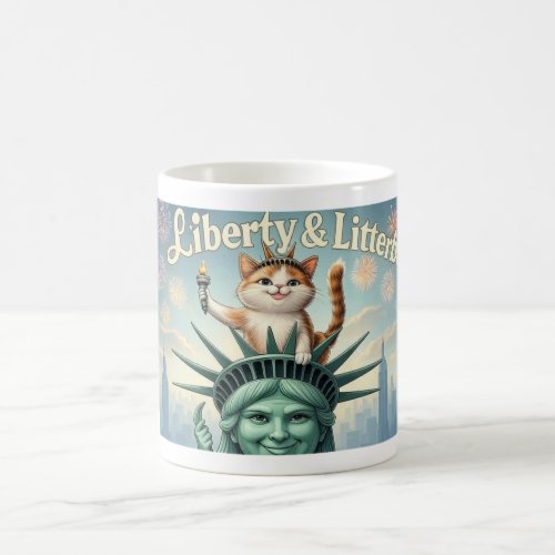 Liberty &amp; Litterboxes – Funny Patriotic Cat Mug