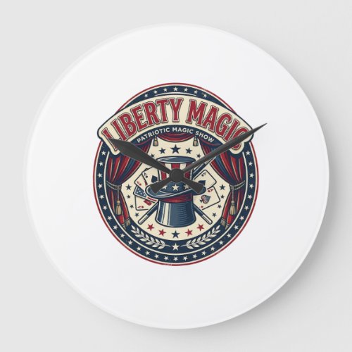 Liberty Magic Patriotic Patriotic Magic Show Vinta Large Clock