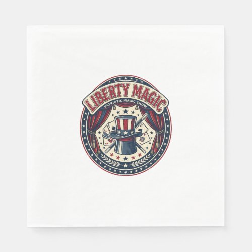 Liberty Magic Patriotic Patriotic Magic Show Vinta Napkins