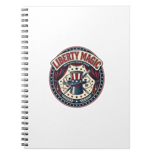 Liberty Magic Patriotic Patriotic Magic Show Vinta Notebook