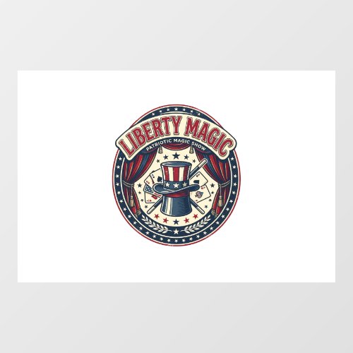 Liberty Magic Patriotic Patriotic Magic Show Vinta Window Cling