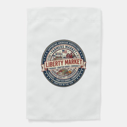 Liberty Market Patriotic Patriotic Farmers Market  Garden Flag