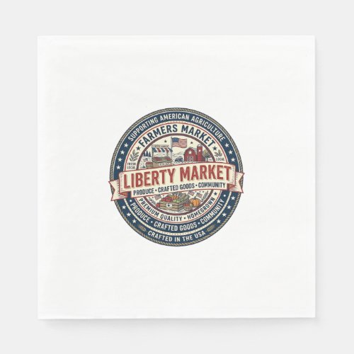 Liberty Market Patriotic Patriotic Farmers Market  Napkins
