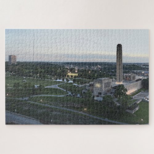 Liberty Memorial and BMA Building Kansas City Mi Jigsaw Puzzle
