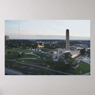 Liberty Memorial and BMA Building, Kansas City, Mi Poster