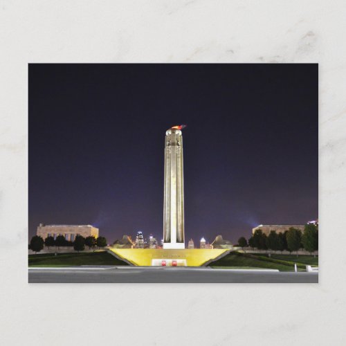 Liberty Memorial at Night Kansas City Missouri Postcard