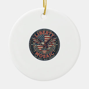 Liberty Mosaic Patriotic Patriotic Mosaic Vintage Ceramic Ornament
