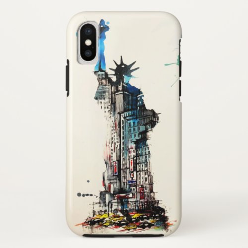 Liberty New York City Travel Love Watercolor iPhone X Case