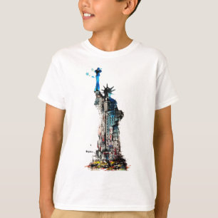 Liberty New York City Travel Love Watercolor T-Shirt