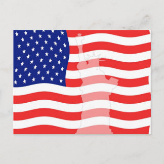 Liberty on Flag Postcard