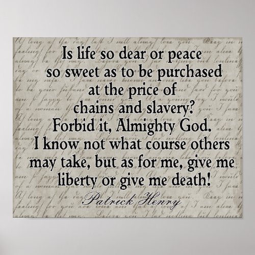 Liberty or Death ___ Patrick Henry Quote __ print