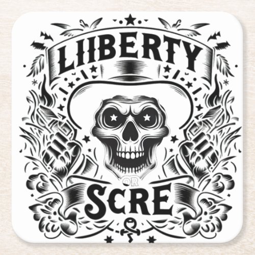  Liberty or Scare Classic Ink Meets Halloween Square Paper Coaster