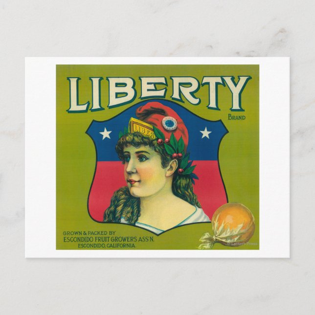 Liberty Orange LabelEscondido,CA Postcard (Front)