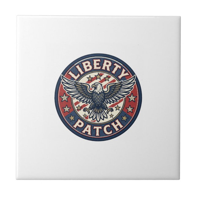Liberty Patch Patriotic Patriotic Patch Embroidery Ceramic Tile (Front)