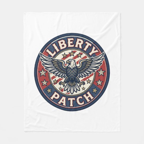 Liberty Patch Patriotic Patriotic Patch Embroidery Fleece Blanket