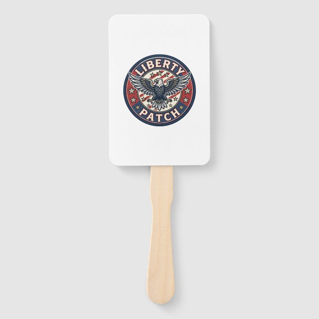 Liberty Patch Patriotic Patriotic Patch Embroidery Hand Fan (Front)