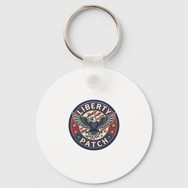 Liberty Patch Patriotic Patriotic Patch Embroidery Keychain (Front)
