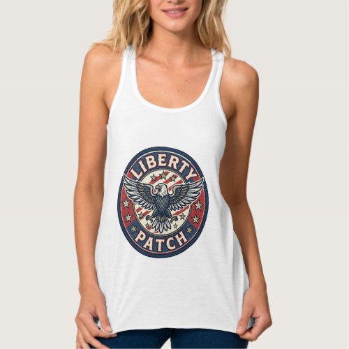 Liberty Patch Patriotic Patriotic Patch Embroidery Tank Top