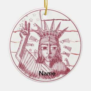 Liberty Peace Ceramic Ornament