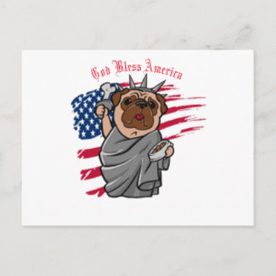 Liberty Pug Postcard