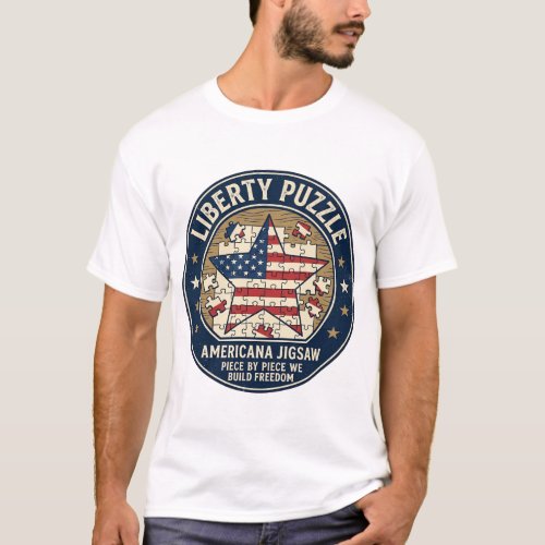 Liberty Puzzle Patriotic Patriotic Puzzle Jigsaw V T-Shirt