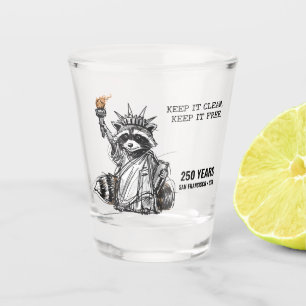Liberty Raccoon San Francisco 250 Years Shot Glass