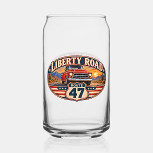 Liberty Road Route 47 Two-Sided Can Glass
